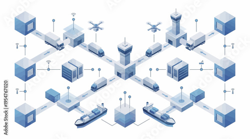 Global supply chain and logistics network.