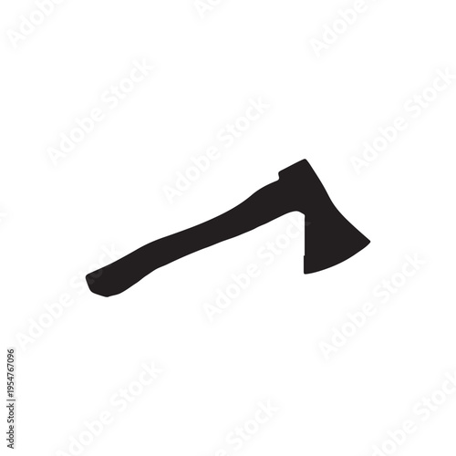 Axe silhouette. Simple black axe icon isolated on a white background, clean, minimal, and ready for logo or illustration use.