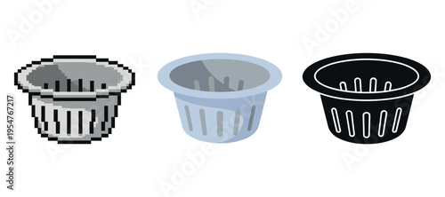Evolution of trash can icons: pixel art to modern clean design