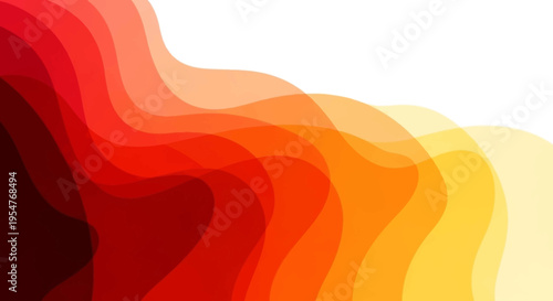 Abstract Vibrant Red, Orange, and Yellow Wavy Layered Background