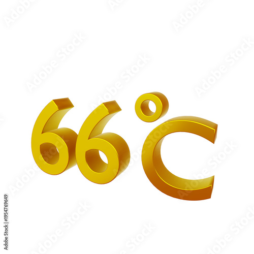 Wallpaper Mural 66° C. Temperature degrees celsius text isolated on white background. 3d render. Torontodigital.ca