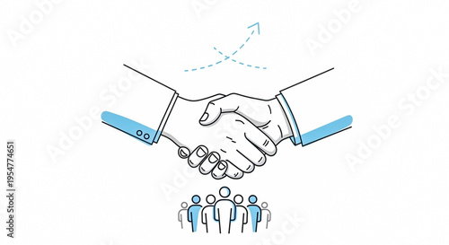 handshake agreement with gears symbolizing business partnership and teamwork