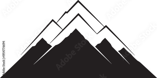 Vector mountain range silhouette icon