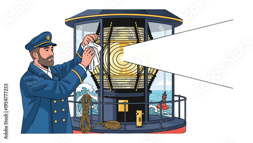 Guardian of the Coast: A lighthouse keeper meticulously tends to the beacon, ensuring safe passage for sailors. He is a symbol of steadfast guidance and vigilance.