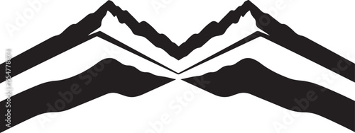 Set of 3 black mountain range silhouettes vector