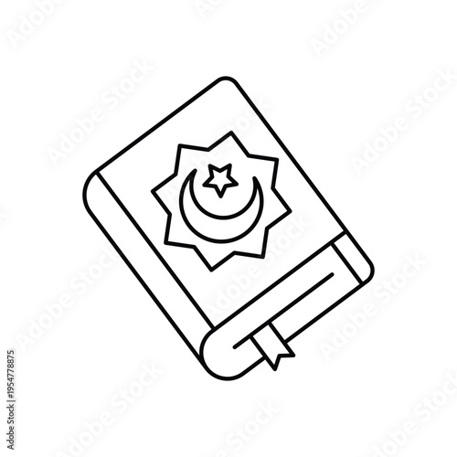 Quran icon clean and modern vector illustration