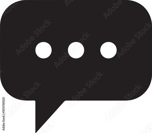 Vector chat speech bubble icon with dots