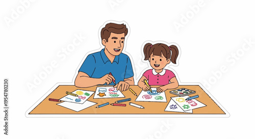 Creative Bonding Moments Father and Daughter Art Session