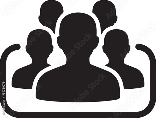 Vector icon of four people in a group