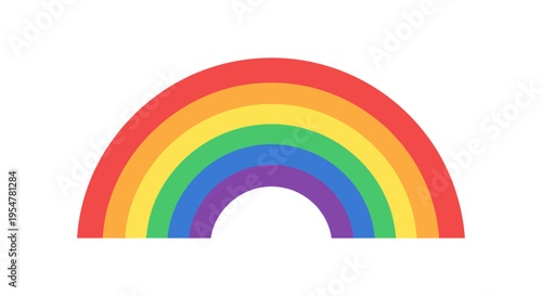 Vibrant rainbow symbol on white background