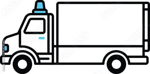 Ambulance Icon Emergency Medical Service, Healthcare and Rescue Vehicle Vector