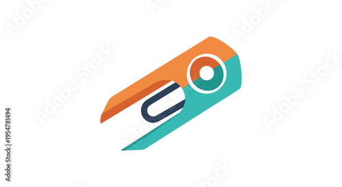 colorful stapler with paperclip and circle design