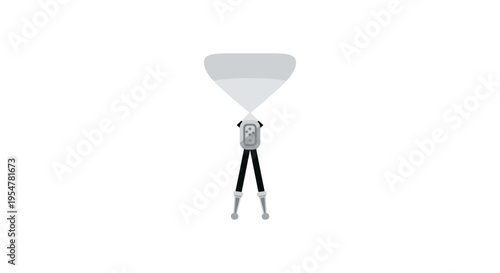 Tripod with white reflector on a stand