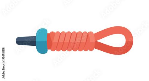 colorful corded plug with blue cap and orange cord