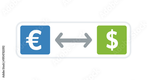 Euro to US dollar currency exchange symbol