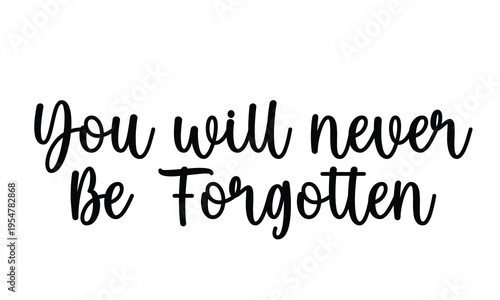 Schilderij op canvas In Loving Memory Vector Lettering, Handwritten Memorial Quote, Rest in Peace Vec