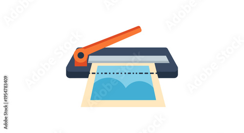 paper trimmer cutting sheet with heart design