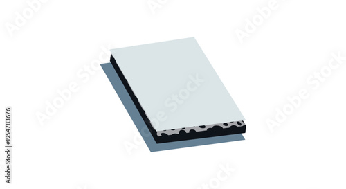 3d rendering of a white foam board insulation panel