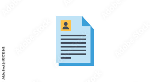 resume icon, cv symbol, job application illustration