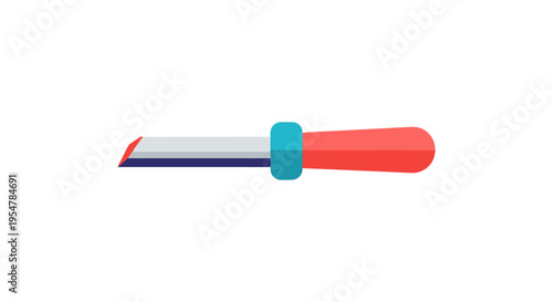 colorful utility knife with blue holder