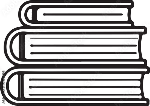 Stack of 3 book icons vector