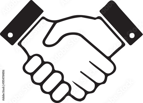 Vector handshake icon, business partnership symbol
