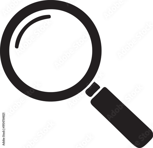 Black magnifying glass icon vector