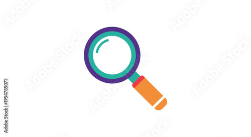 colorful magnifying glass icon, search symbol
