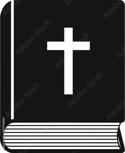 Black book with white cross on cover religion