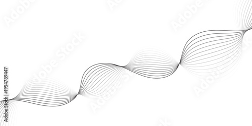digital smooth Black Wave Lines on White Background Minimal Modern Flowing Line Art for Design use for banner, poster, template vector illustration.