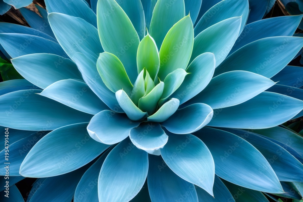 Fototapeta premium Agave succulent plant abstract pattern with turquoise leaves