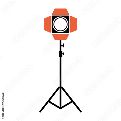 Vector of a studio light setup on a tripod stand