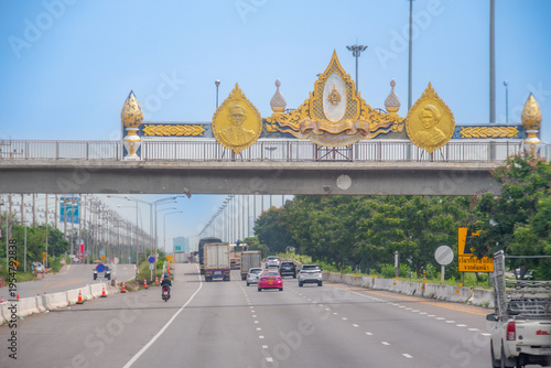 Wallpaper Mural View of one of the many boulevards of Bangkok in Thailand with its traffic. Torontodigital.ca