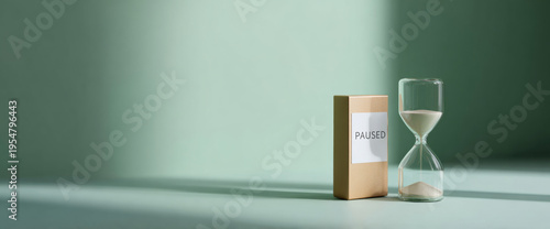 Hourglass and paused sign concept