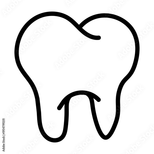 Tooth Vector Line Icon Design