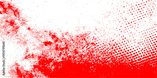 A red abstract grunge background featuring a watercolor paint splash and ink splatter design with a winter holiday texture perfect for a Christmas card illustration or vector wallpaper