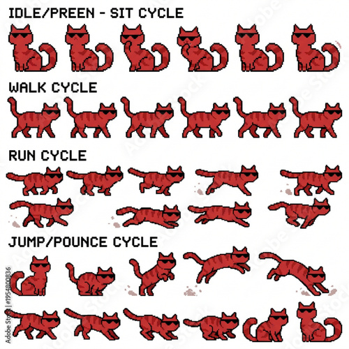 Foto This illustration includes complete animation cycles such as idle/sit, running l