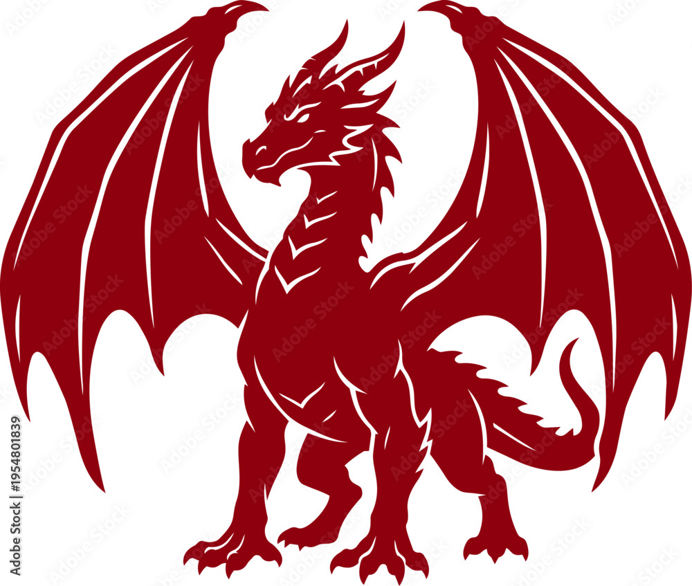 Fototapeta premium Heraldic Dragon Warrior Fantasy