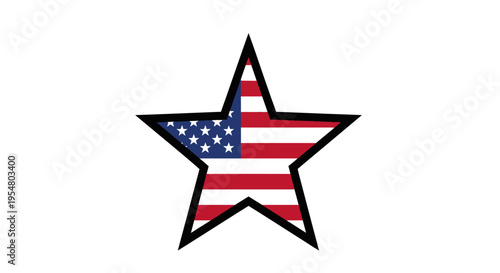 Bold Star Emblem Featuring the American Flag with a Patriotic Design