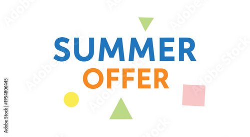 Summer offer colorful geometric shapes vector