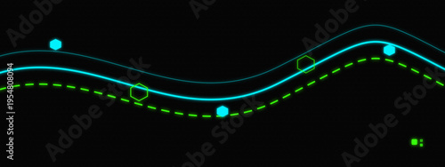 Modern abstract wave graphic, minimal geometric poster design with vibrant colors, perfect for marketing and editorial use