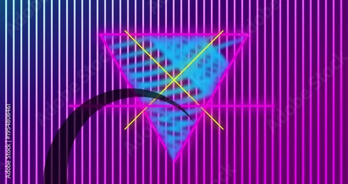 Animation of colorful glowing and white envelope background