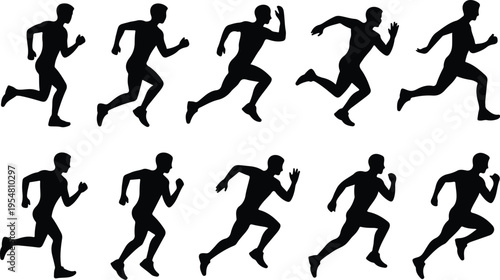 Corporate business silhouettes set with professionals in active poses including handshakes presentation and laptop use for office collaboration vector