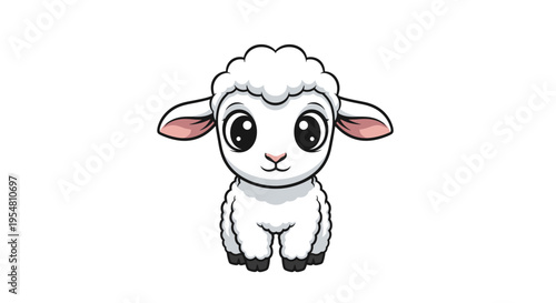 Cute cartoon sheep illustration, perfect for children's books and adorable farm-themed designs