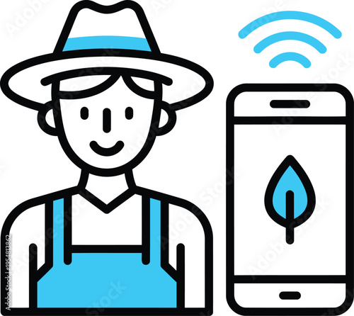 Agriculture Technology Icon Smart Farming, AgriTech and Digital Farming Vector