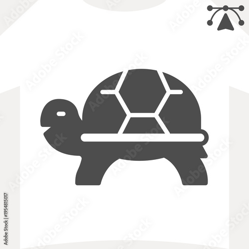 Turtle solid icon, wildlife and zoology concept. Vector graphics. Animal sign and editable stroke, glyph style icon for mobile or web design.