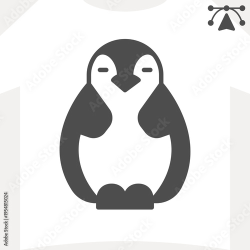 Penguin solid icon, wildlife and zoology concept. Vector graphics. Animal sign and editable stroke, glyph style icon for mobile or web design.