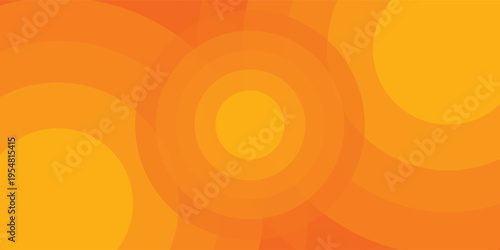 Bright vector background with concentric circles in yellow to orange gradient, radiating from the center like a sunburst for a warm, energetic, and eye-catching effect. vector Eps 10