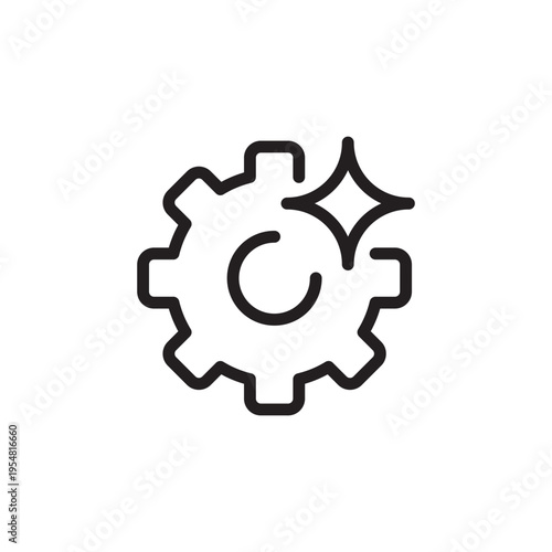 Optimization Gear Line Icon. Smart Enhancement Outline Vector