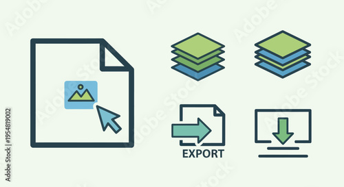 Vector Illustration of Document with Image and Cursor.